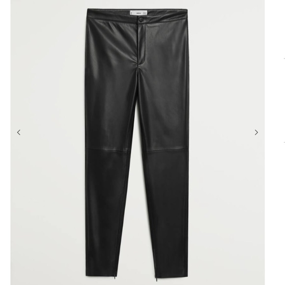 MANGO - SLIM FIT FAUX LEATHER PANTS - Picture 1 of 2